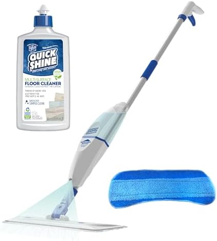  Quick Shine Spray Mop Kit for No Batteries Required Quick & Easy Cleaning | 16oz Safer Choice Multi-Surface Floor Clean